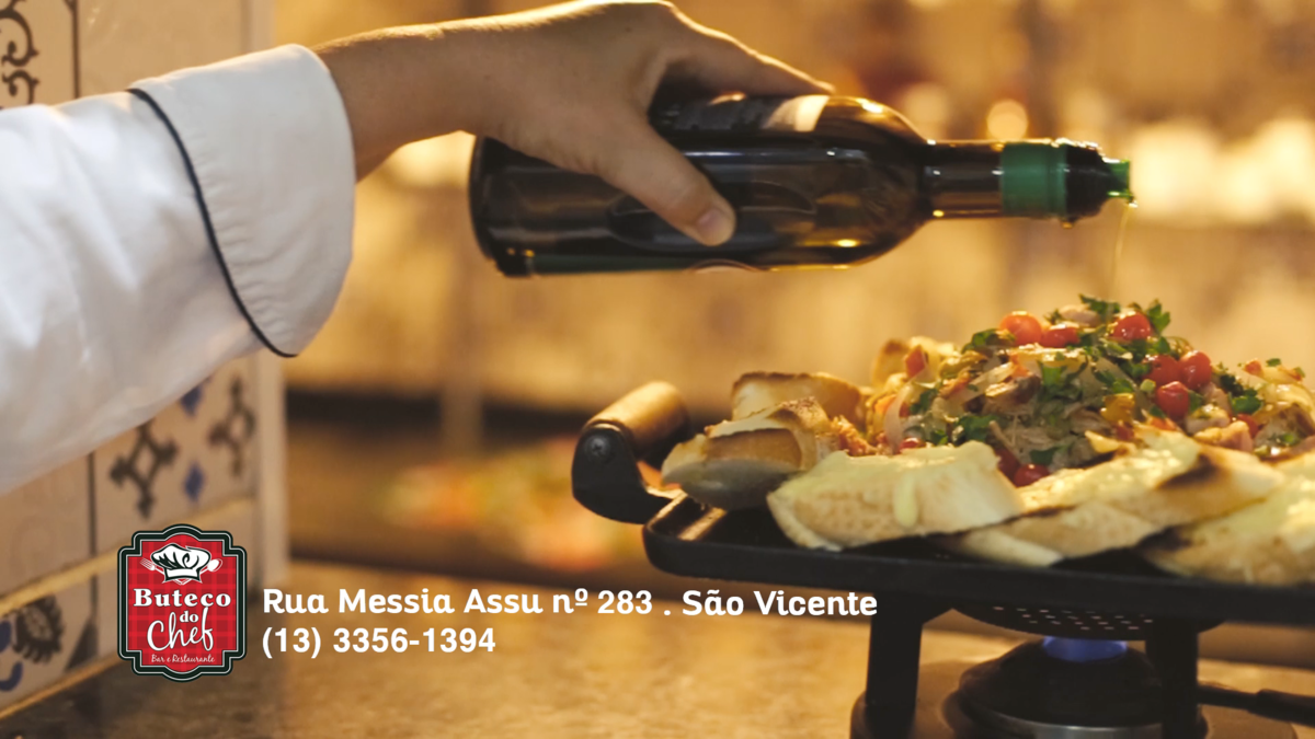 Comercial para televisão do Restaurante Buteco do Chef, de São Vicente. Exibido para todo litoral de São Paulo.