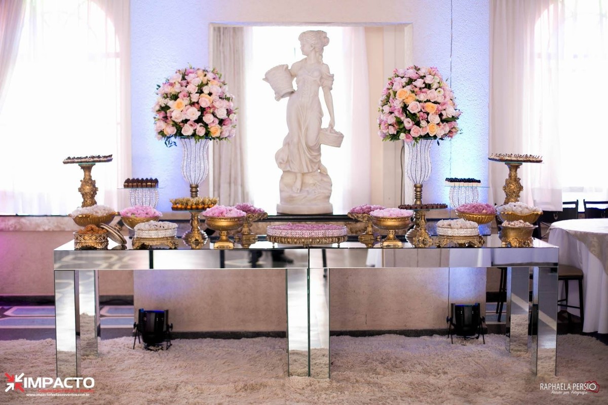 Mesa dos doces espelhada