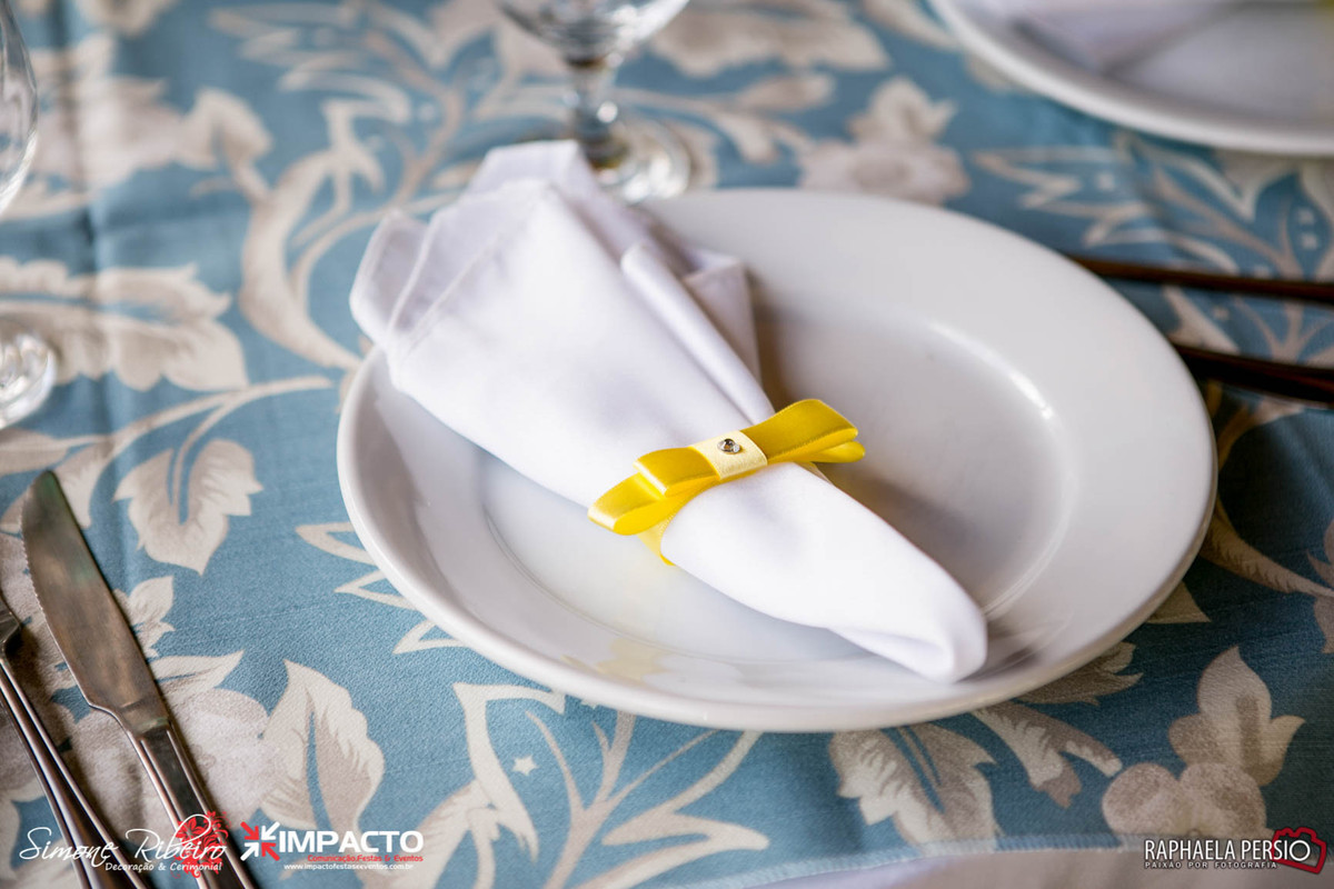 Porta guardanapo laço channel amarelo