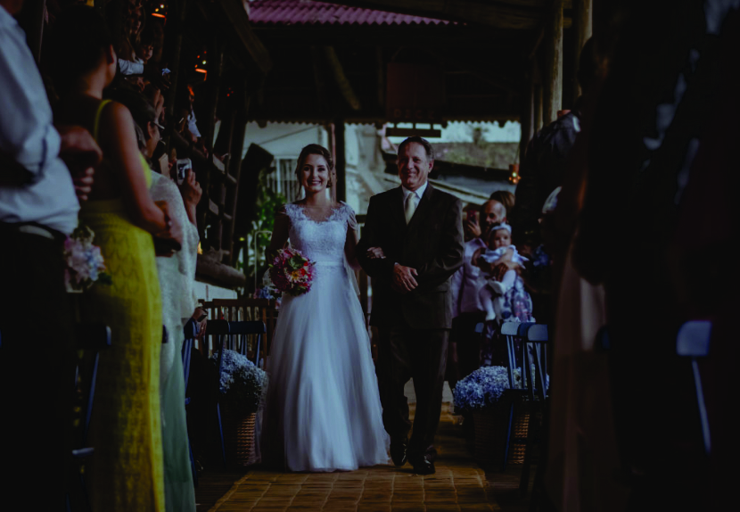 entrada da noiva com o pai