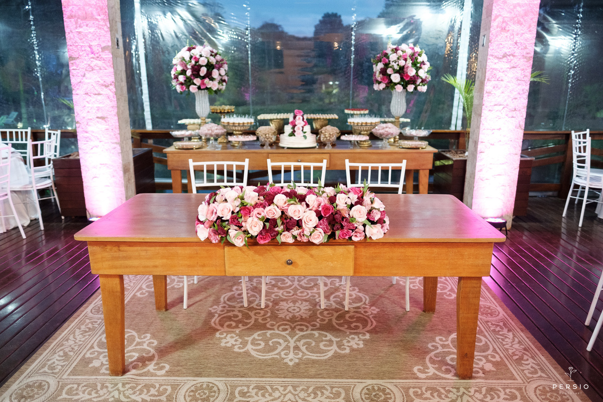 mesa da debutante rústica