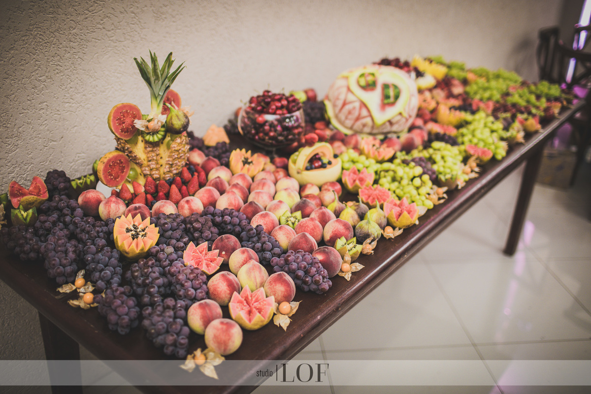 Mesa de frutas casamento