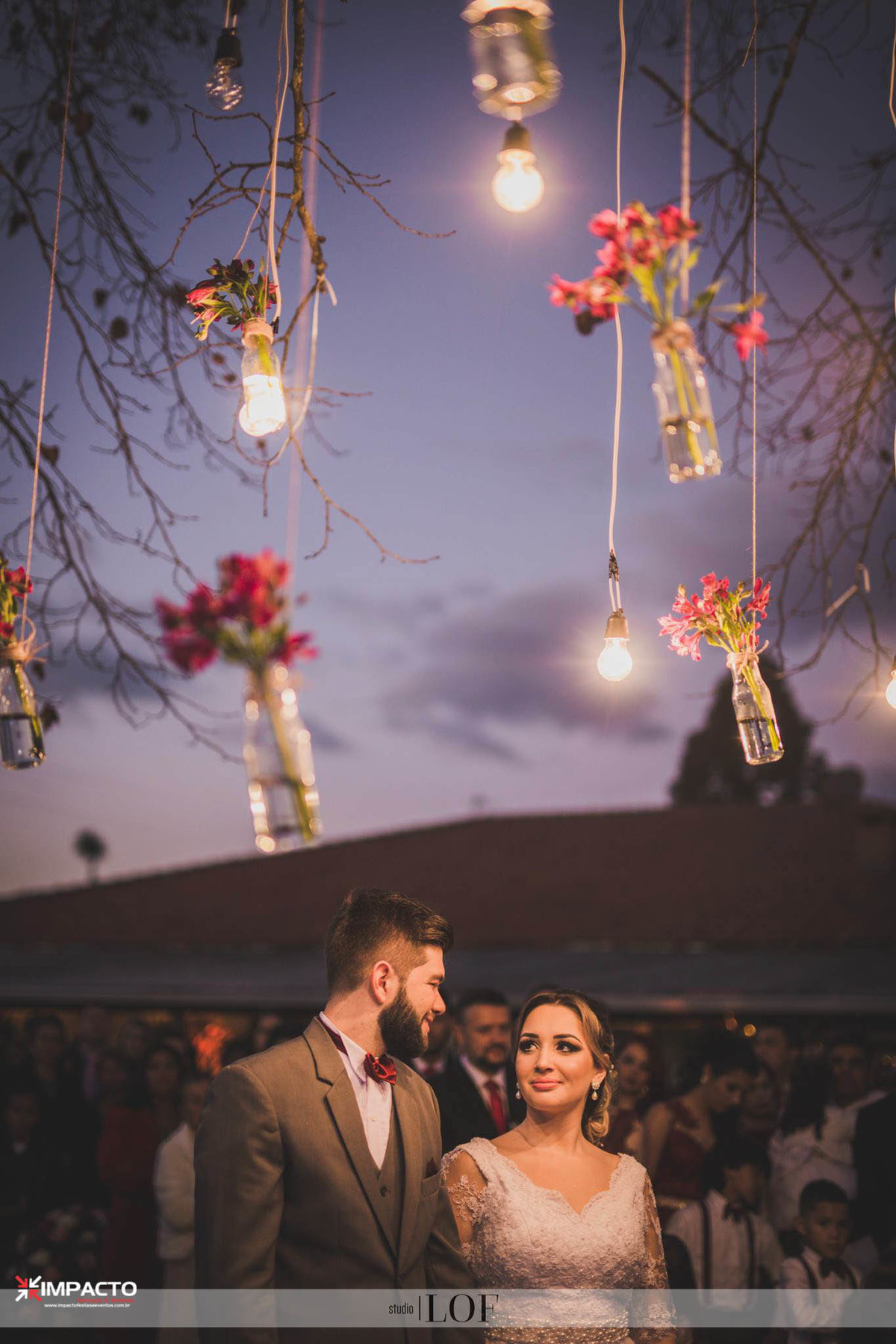 Arranjo aéreo casamento rústico