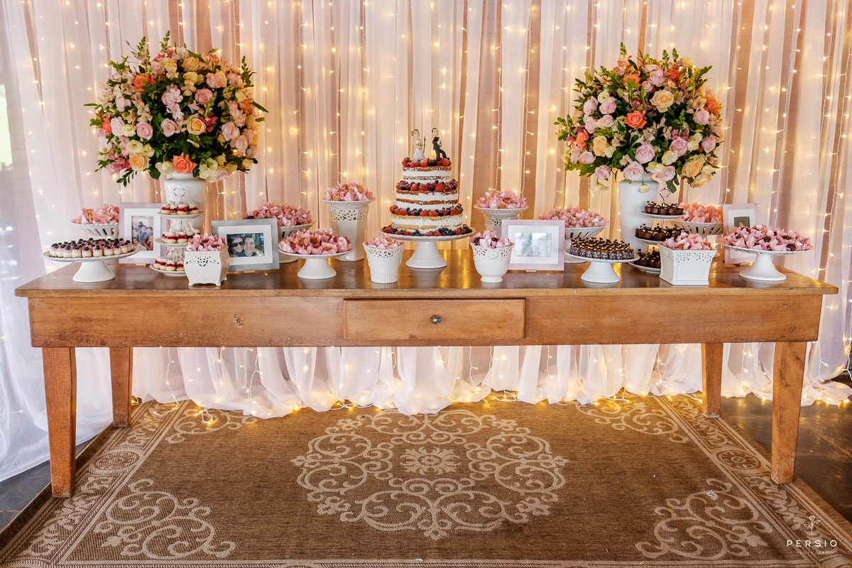 mesa dos noivos rústica Sítio do Caqui