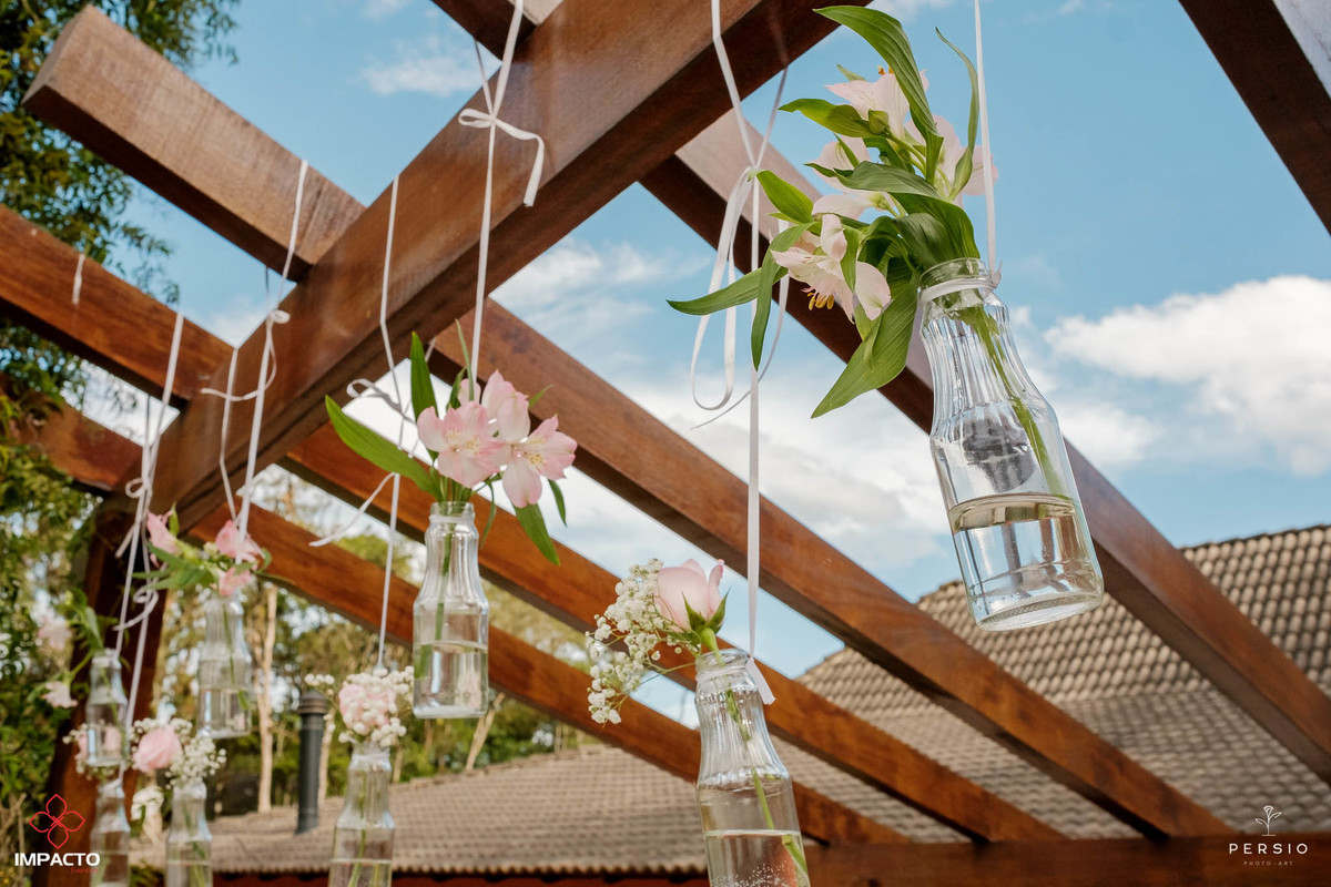 decoração casamento com garrafinhas