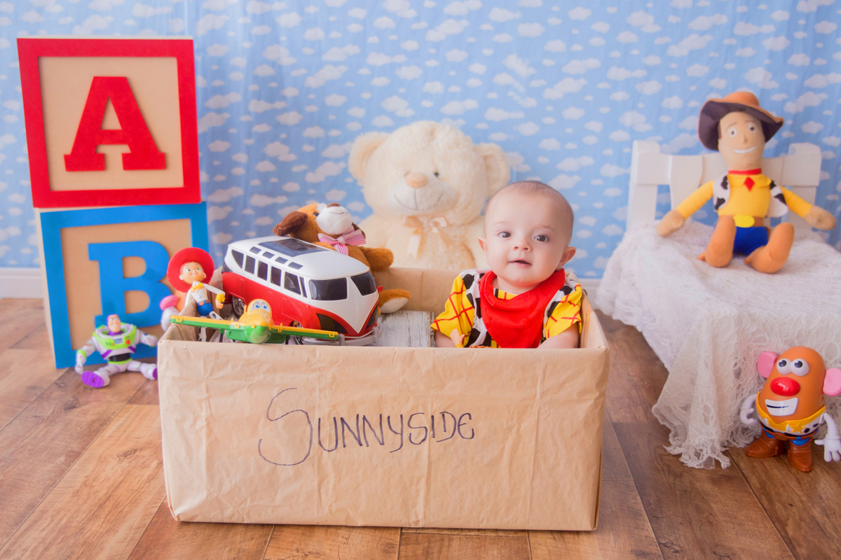 o cenário está bem colorido para os seis meses do baby Lucca