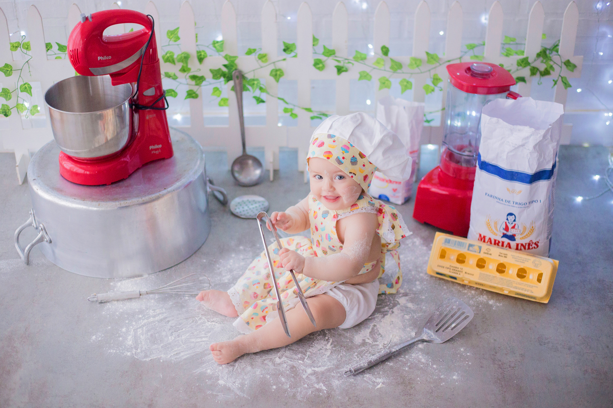 cenário de cozinheiro no acompanhamento do bebê