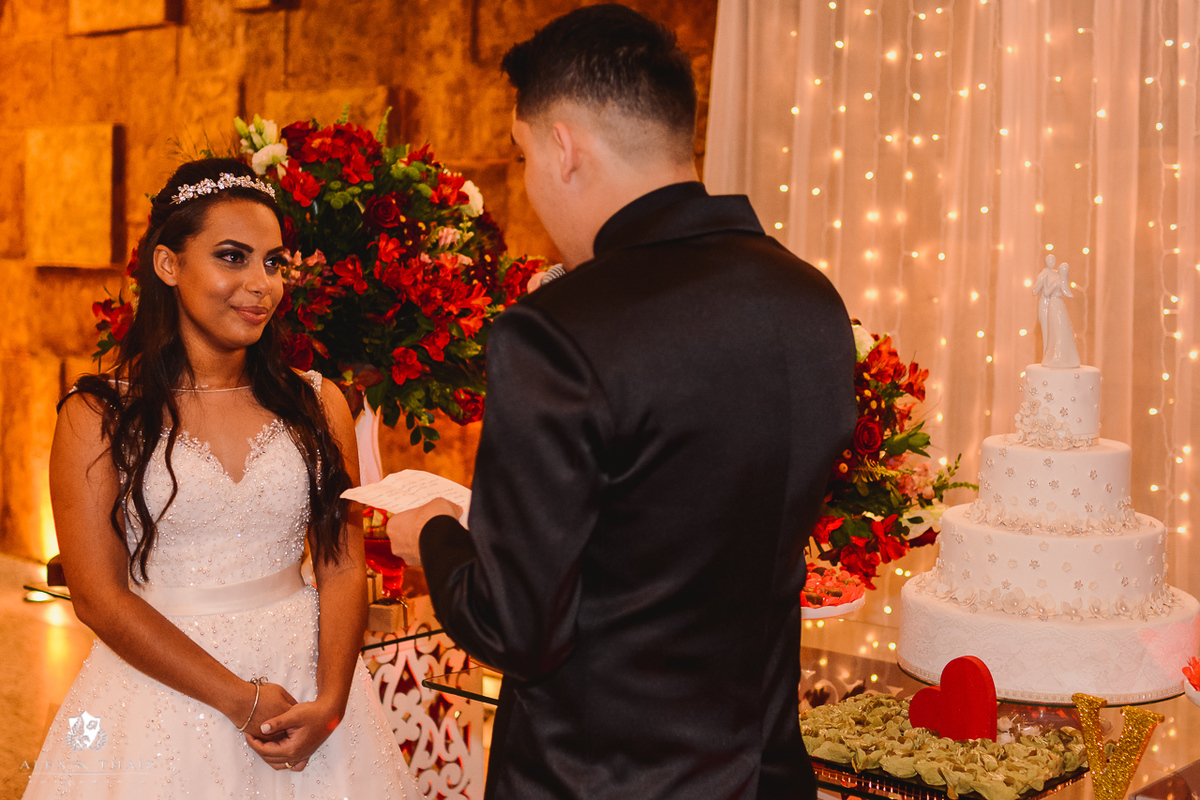 Votos noivos Larissa e Vitor no salão Paraiso.