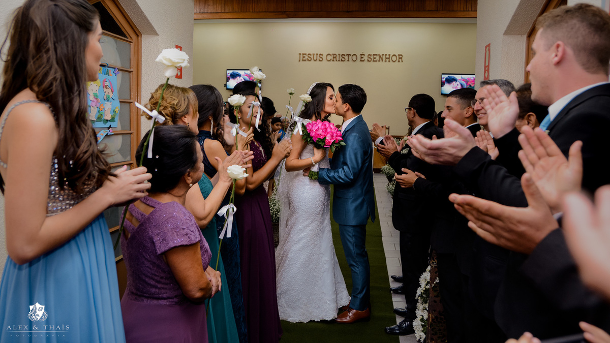 Cerimonia casamento na igreja Assembleia de Deus - Caxambu