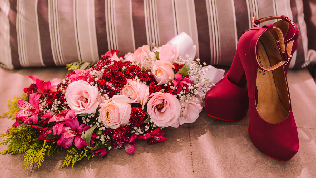 Making off da noiva, local vale verde. buque e sapato da noiva.