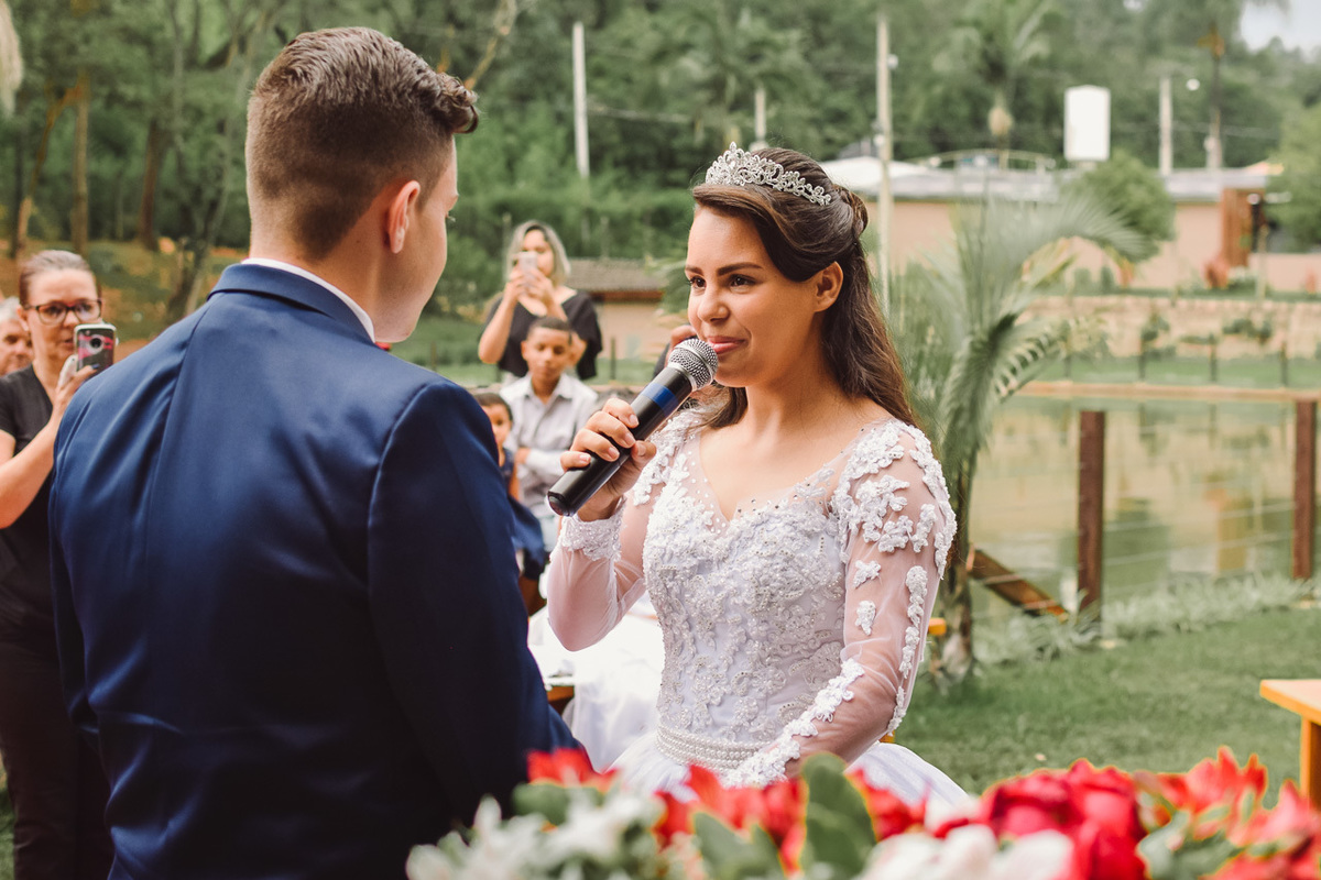 Cerimonia de casamento no vale verde 
