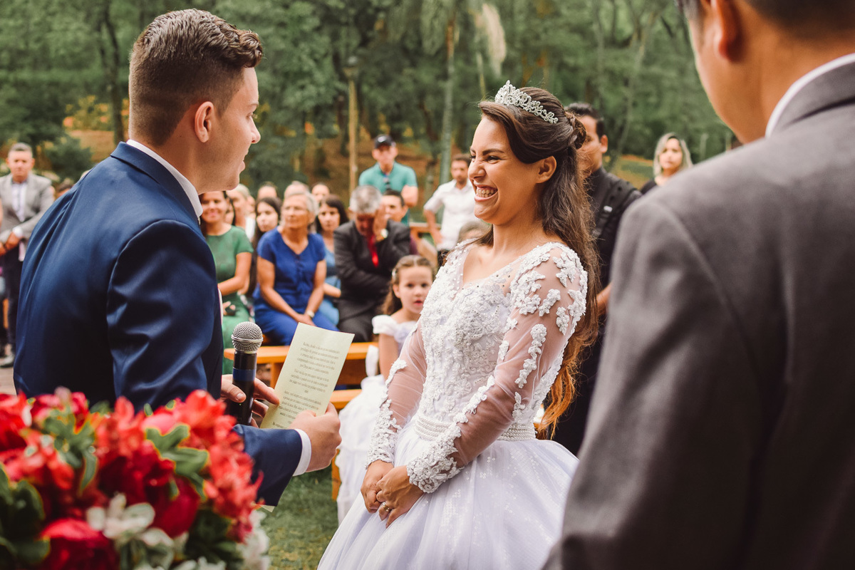 Cerimonia de casamento no vale verde 