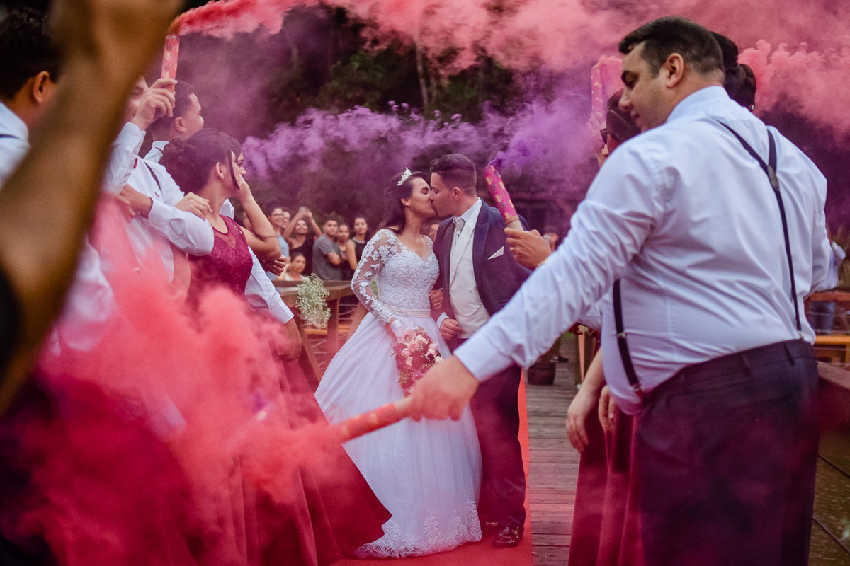 Cerimonia de casamento no vale verde 