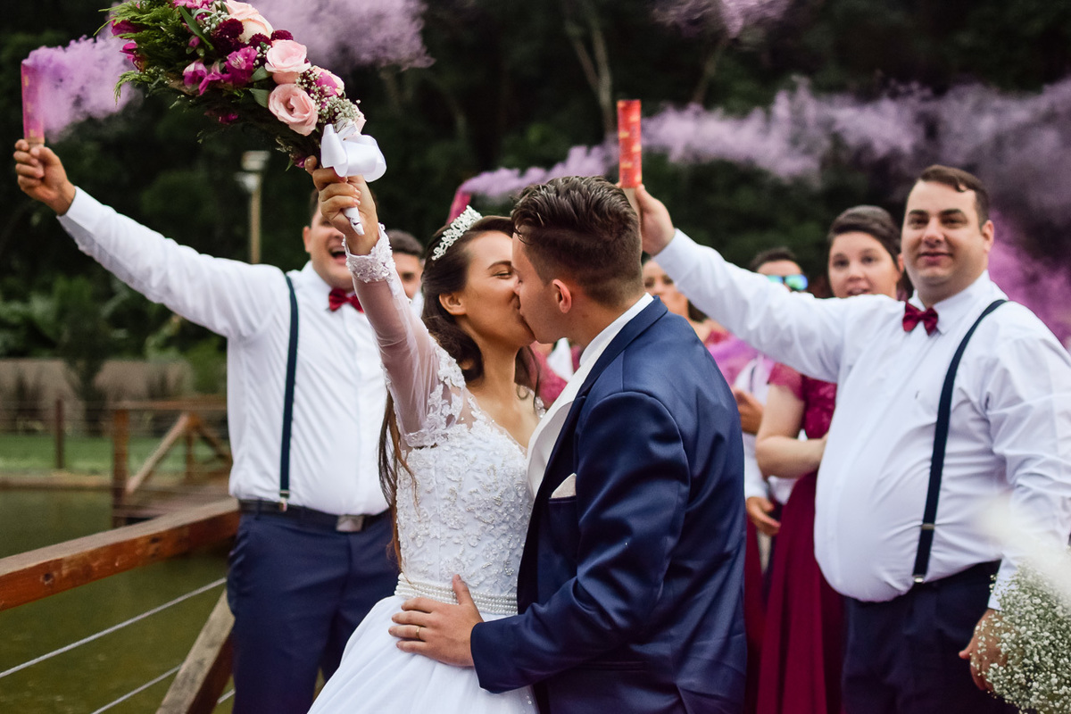 Cerimonia de casamento no vale verde 