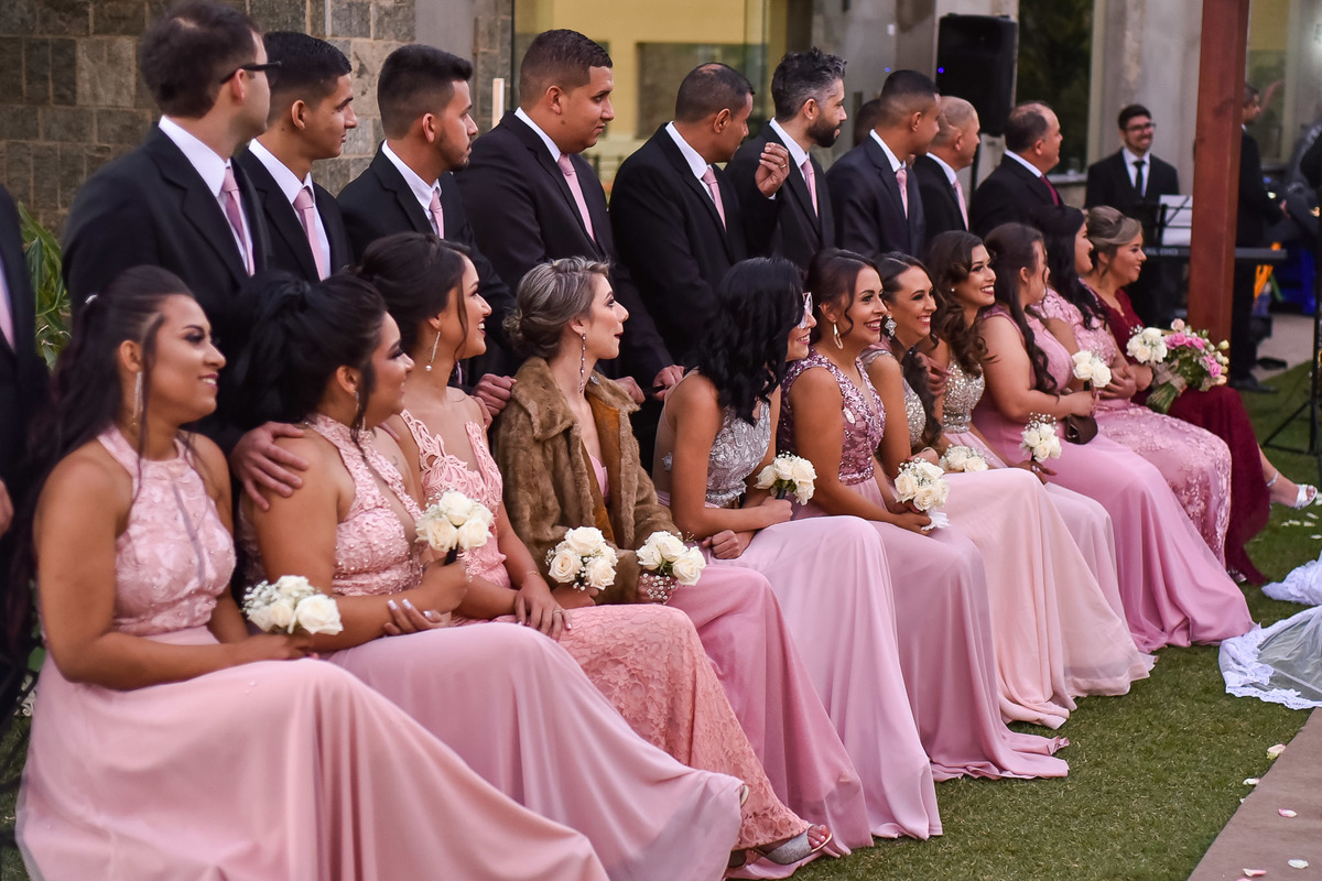 Cerimonia de casamento Malavazzi Festas Buffet. madrinhas de casamento.