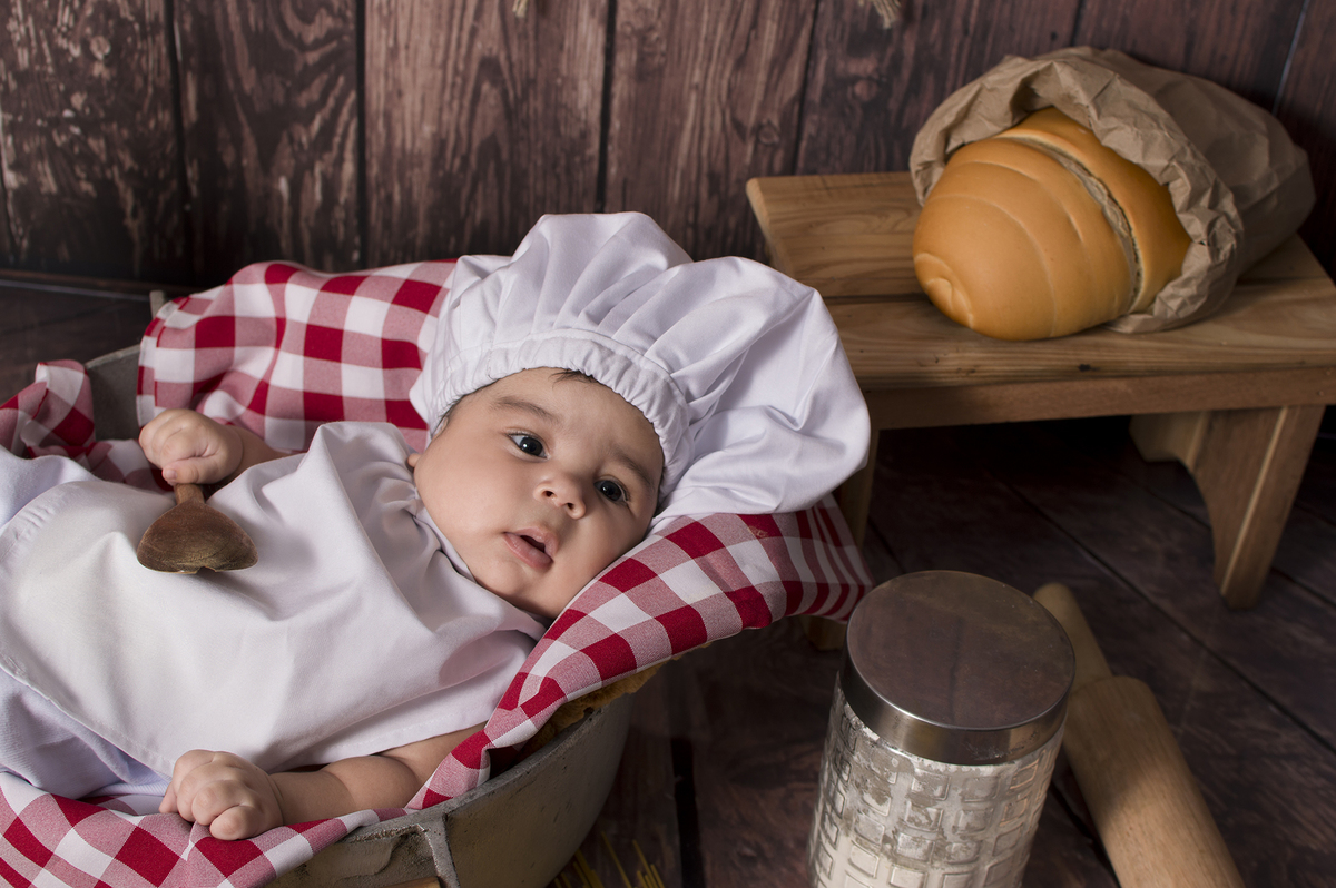 Fotografia de família, acompanhamento mensal, estúdio fotográfico profissional, ensaios temáticos,, Danilo Pinezi Fotografia, mini chef