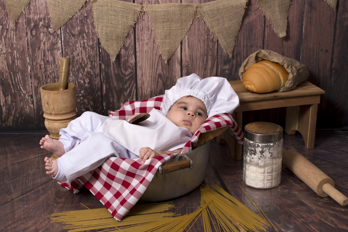 Fotografia de família, acompanhamento mensal, estúdio fotográfico profissional, ensaios temáticos,, Danilo Pinezi Fotografia, mini chef