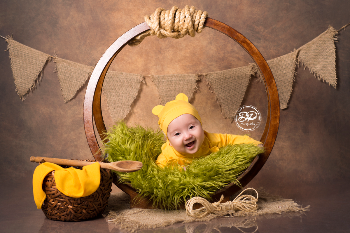 newborn, acompanhamento mensal, fotografia de bebês, fotografia de família, família, bebês, ursinho pooh