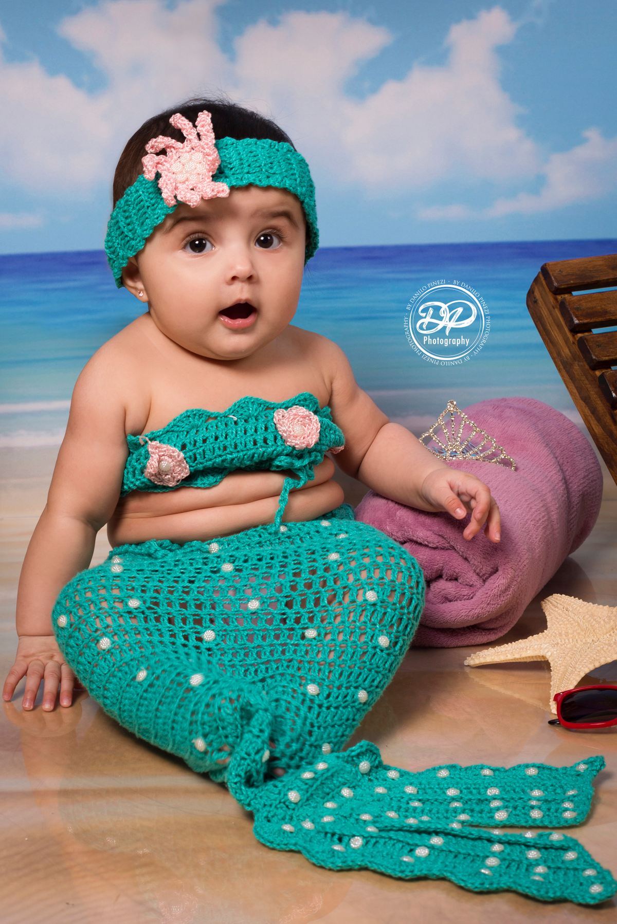 acompanhamento mensal, bebês, fotografia de bebês, fotógrafo de bebês, estúdio fotográfico bariri/jaú, danilo pinezi fotografia, bebê sereia na praia