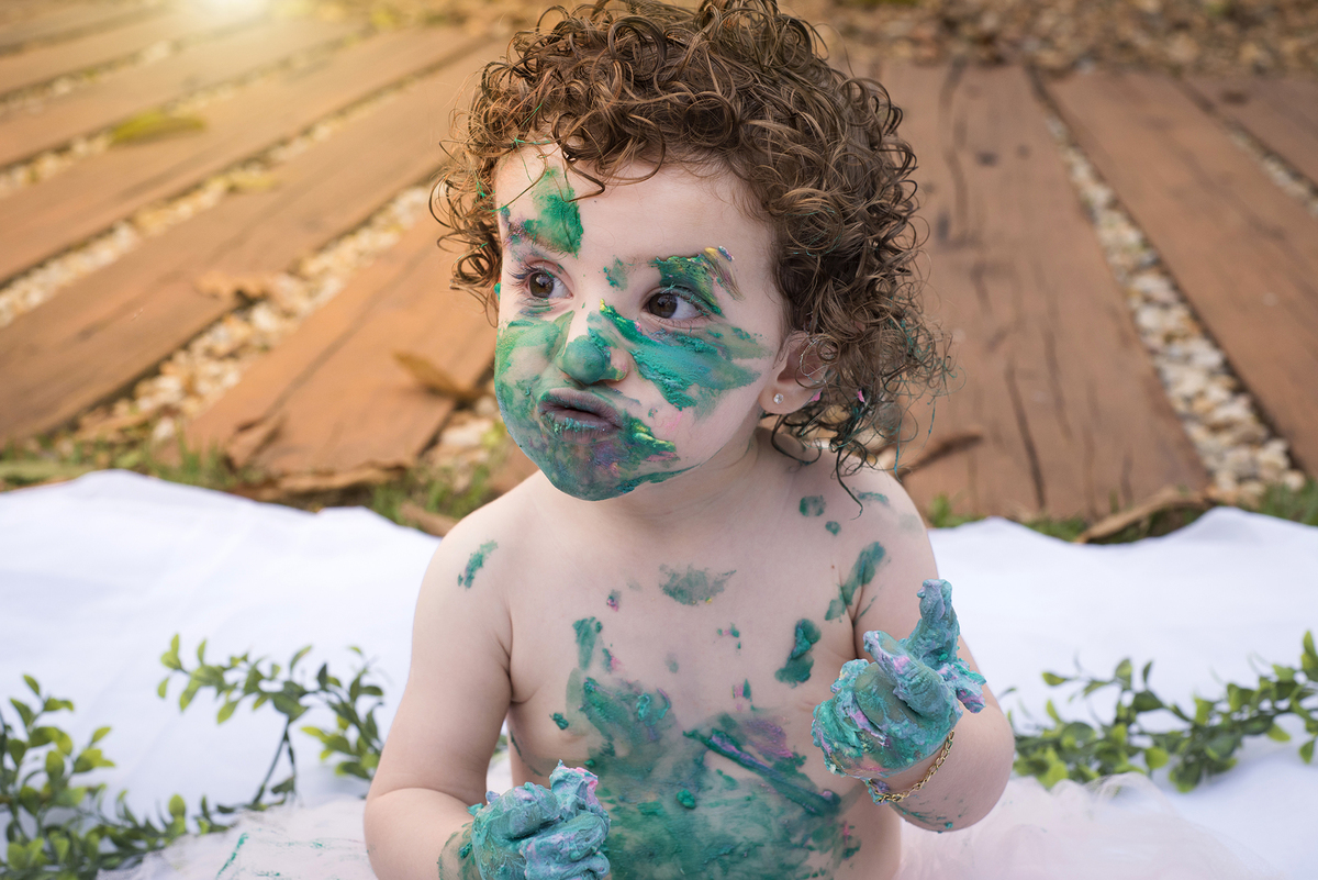 smash the cake externo, feito em Bariri com bebê menina e um jardim lindo