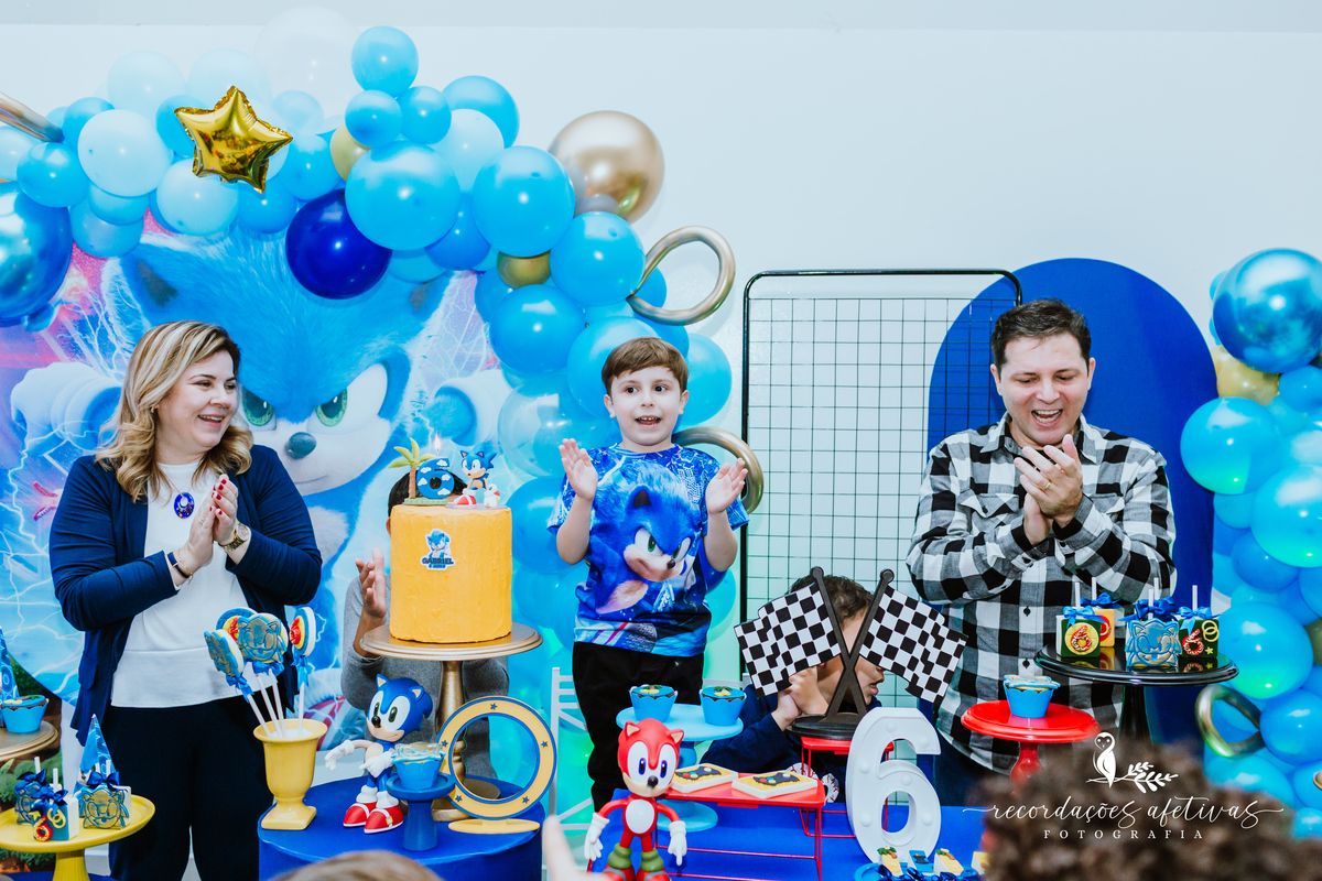 Aniversário Infantil com Tema Sonic Realizado no Espaço Play Buffet em Osasco