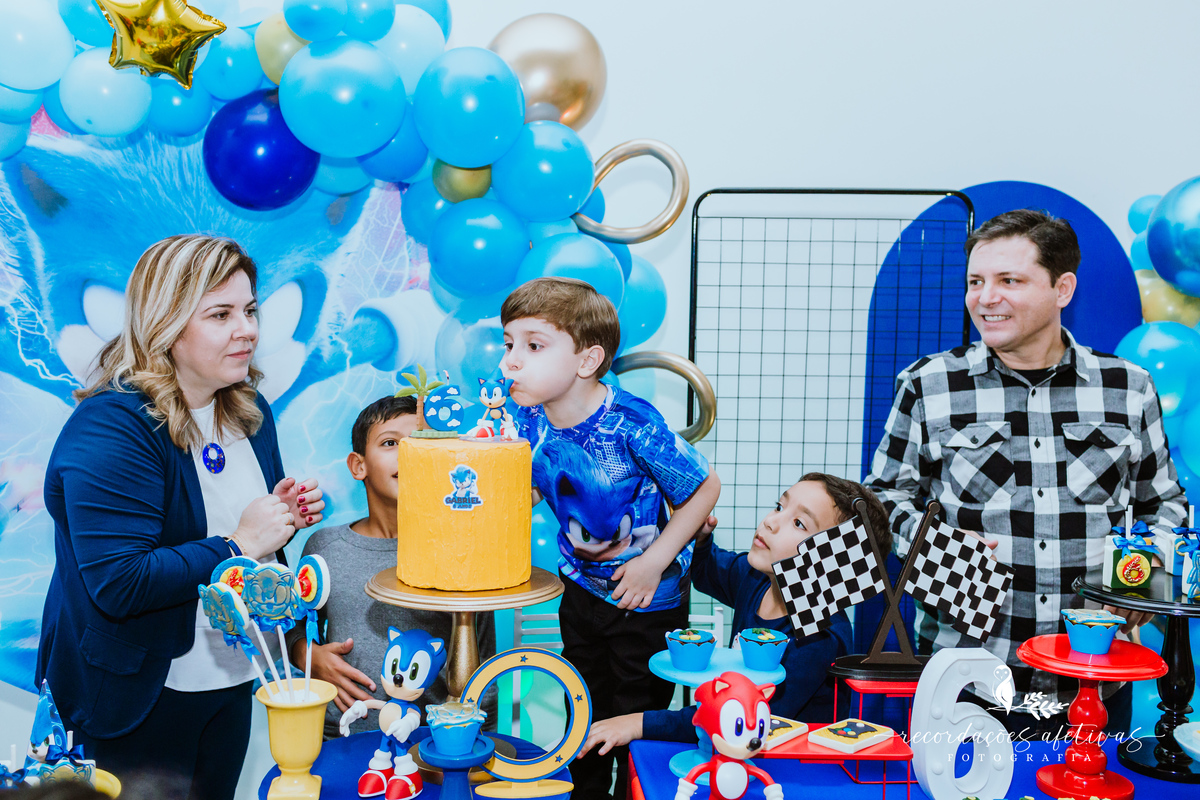 Aniversário Infantil com Tema Sonic Realizado no Espaço Play Buffet em Osasco