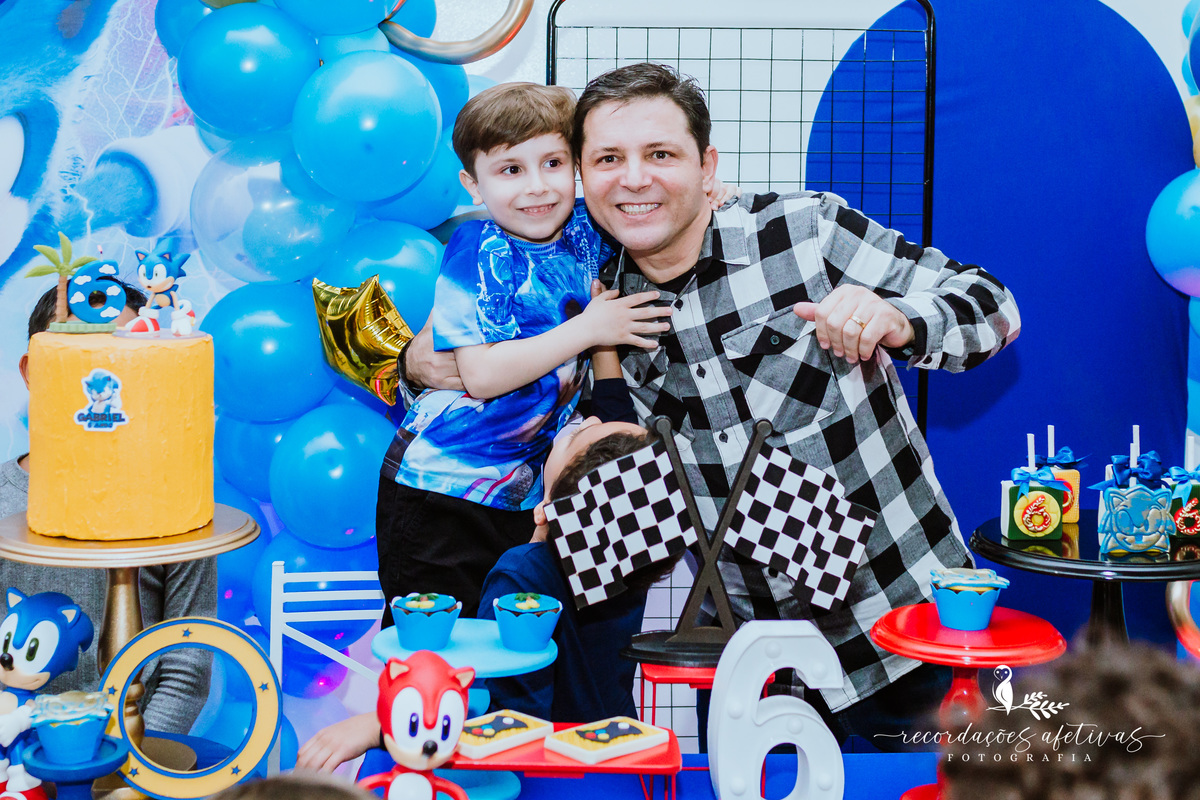 Aniversário Infantil com Tema Sonic Realizado no Espaço Play Buffet em Osasco
