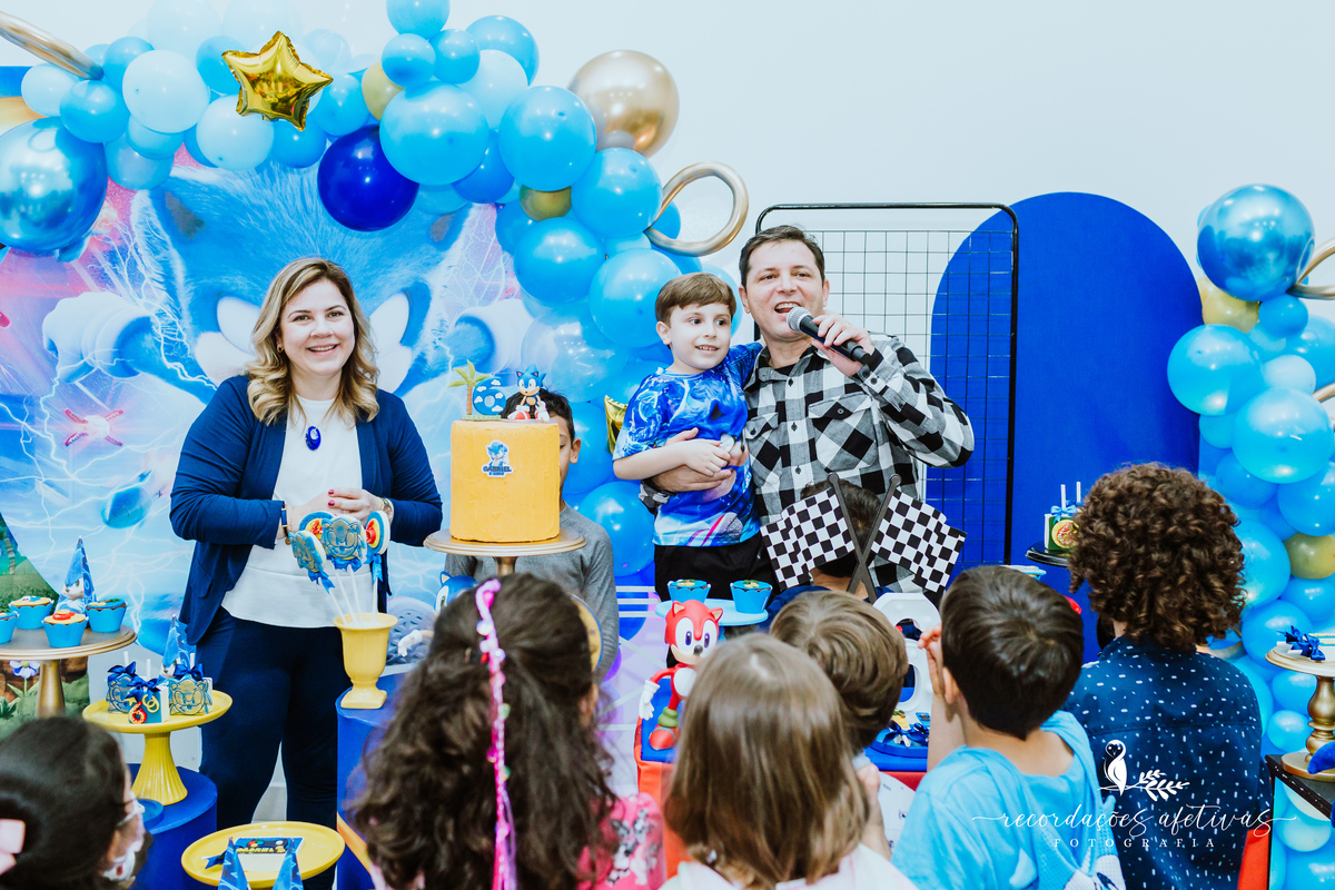 Aniversário Infantil com Tema Sonic Realizado no Espaço Play Buffet em Osasco