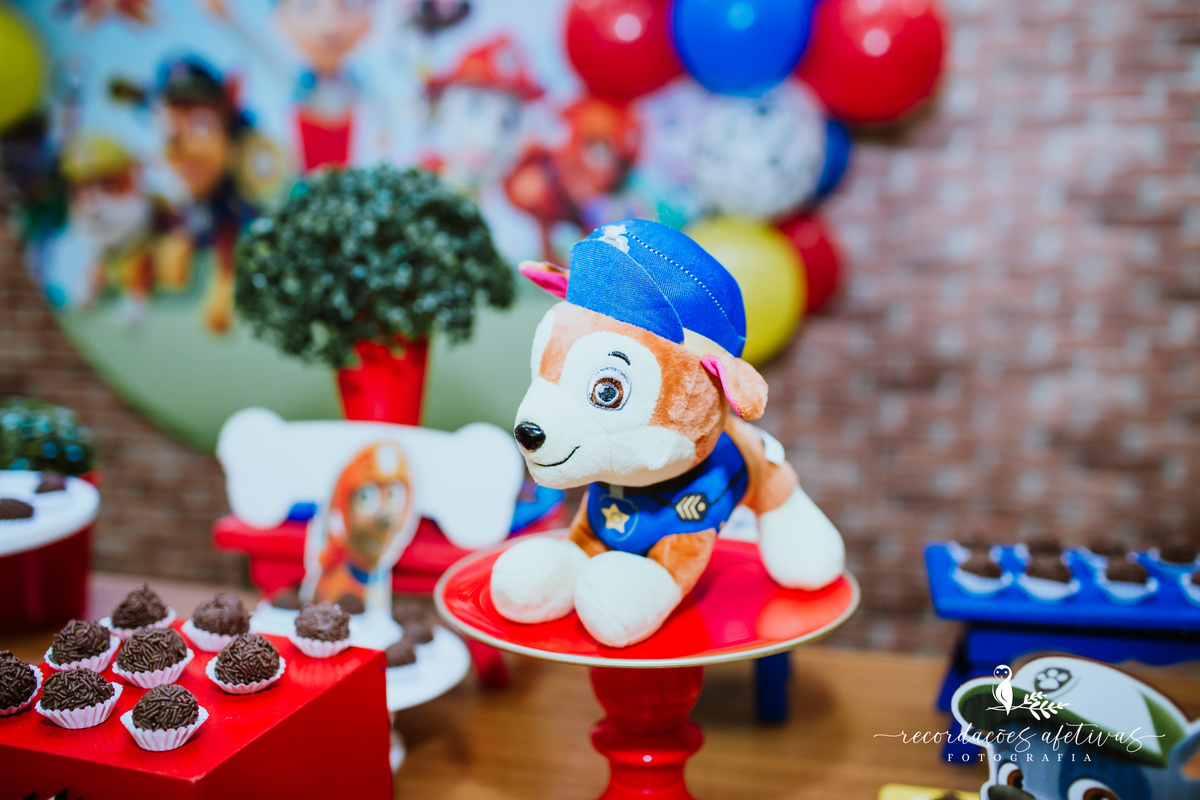 Aniversário Infantil com Tema Patrulha Canina realizado no Buffet Viva São Roque