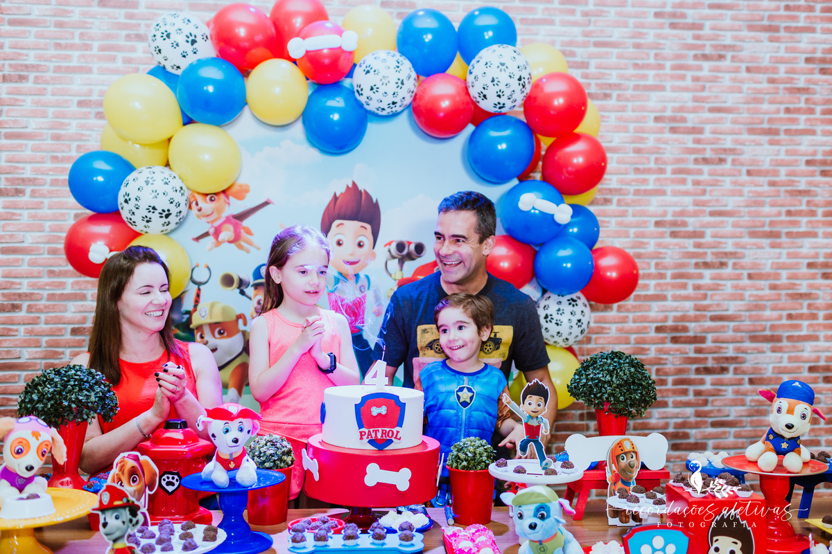 Aniversário Infantil com Tema Patrulha Canina realizado no Buffet Viva São Roque