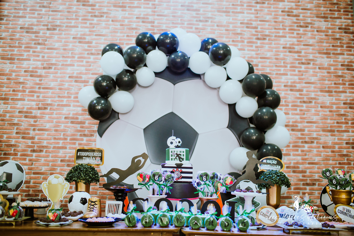 Aniversário Infantil com Tema Corinthians, realizado no Buffet Viva São Roque - SP