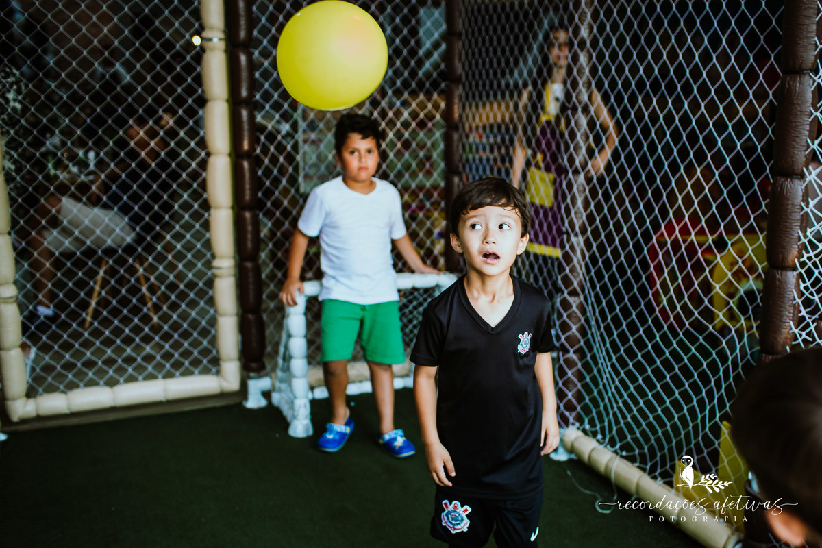 Aniversário Infantil com Tema Corinthians, realizado no Buffet Viva São Roque - SP