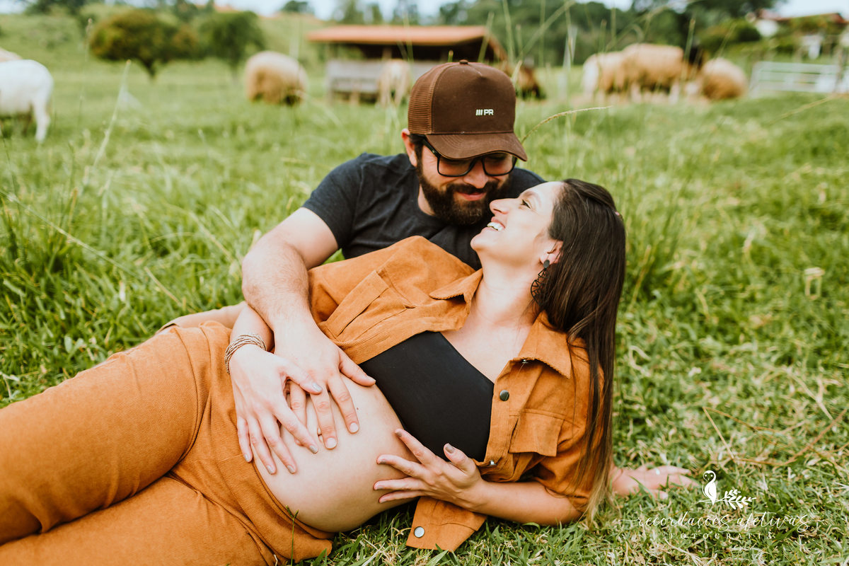 Ensaio Gestante com Animais realizado em São Roque - SP
