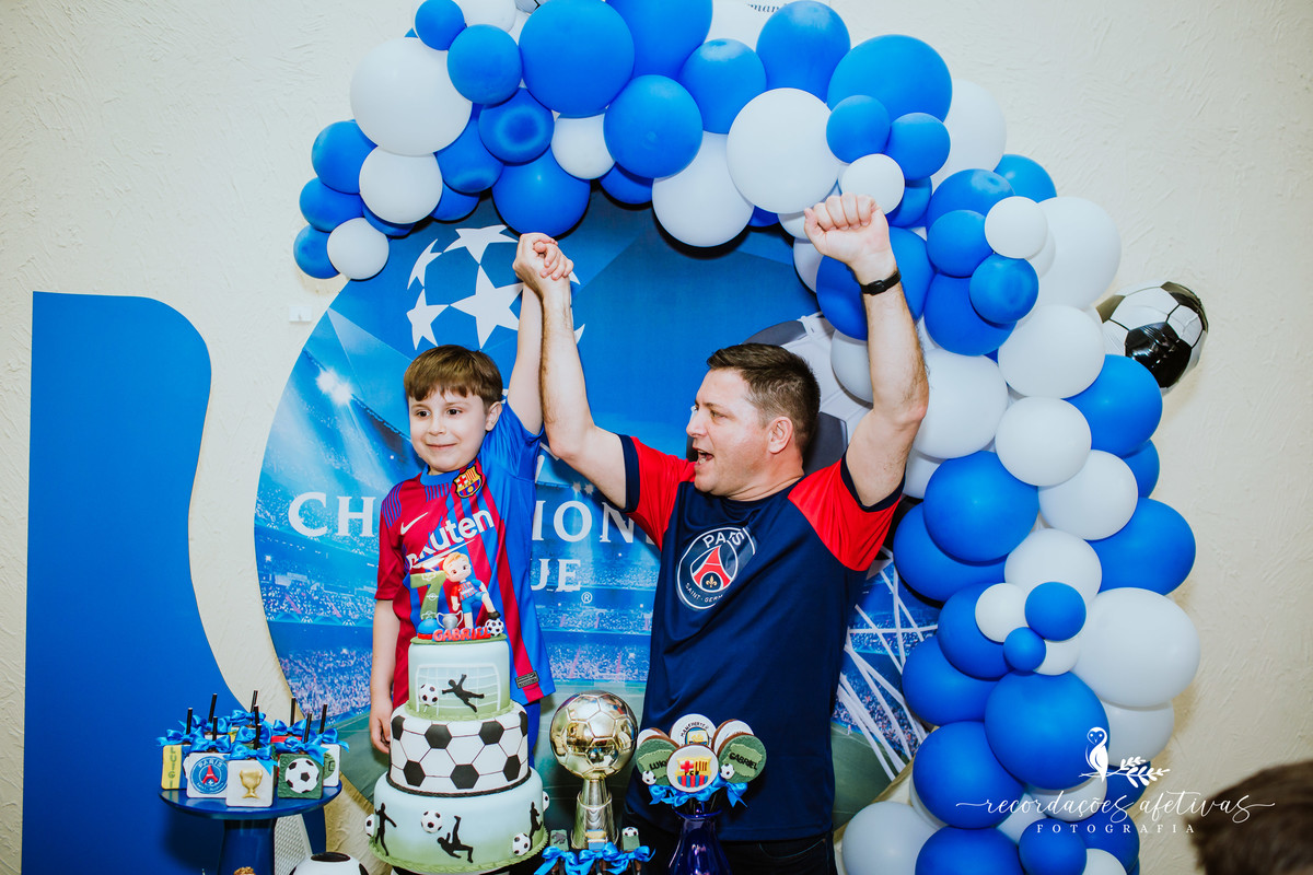 Aniversário de Menino com Tema Champion League realizado na Afresp em Osasco - SP