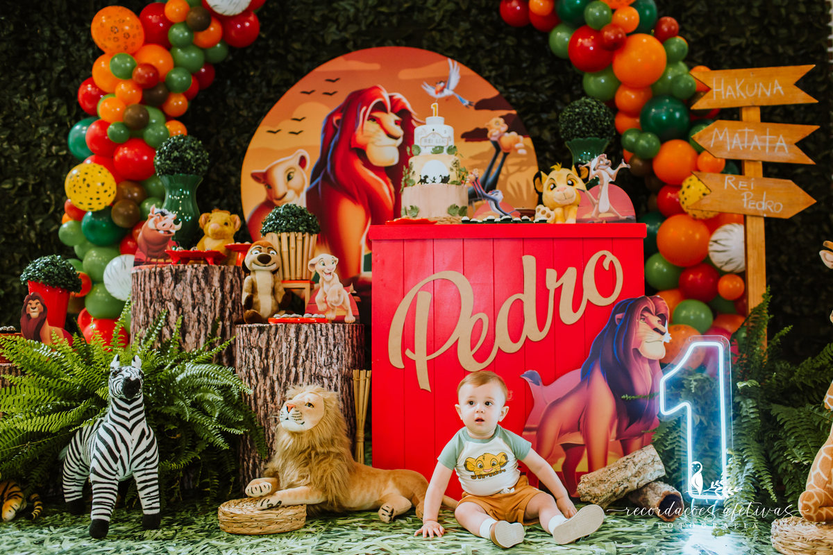 Aniversário Infantil com Tema O Rei Leão, realizado no Buffet No Meio do Mato em Itu - SP