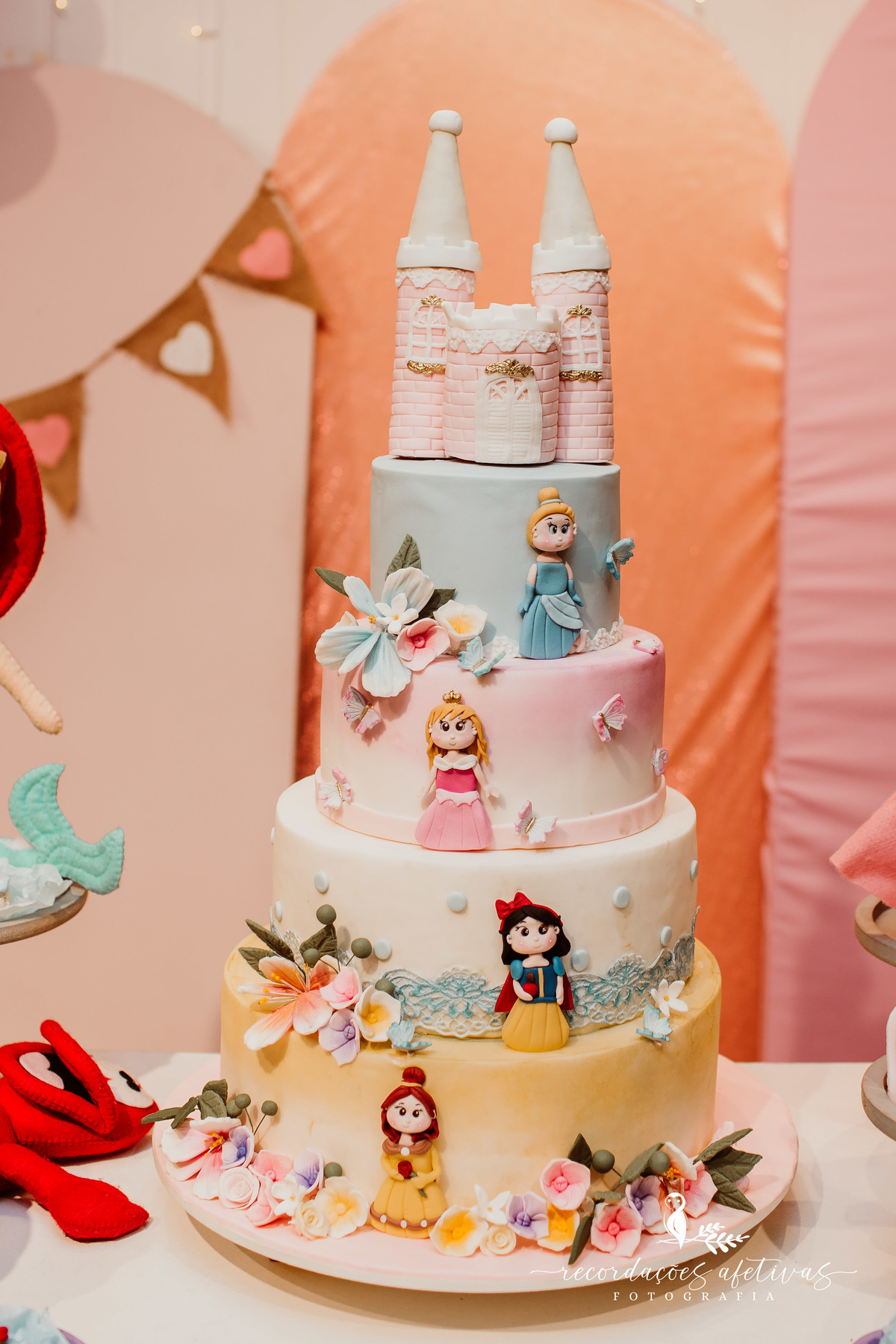 Aniversário de menina com tema Princesas Disney realizado no Buffet Festaria em SP