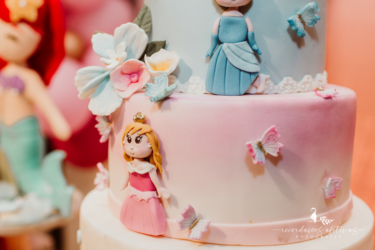 Aniversário de menina com tema Princesas Disney realizado no Buffet Festaria em SP