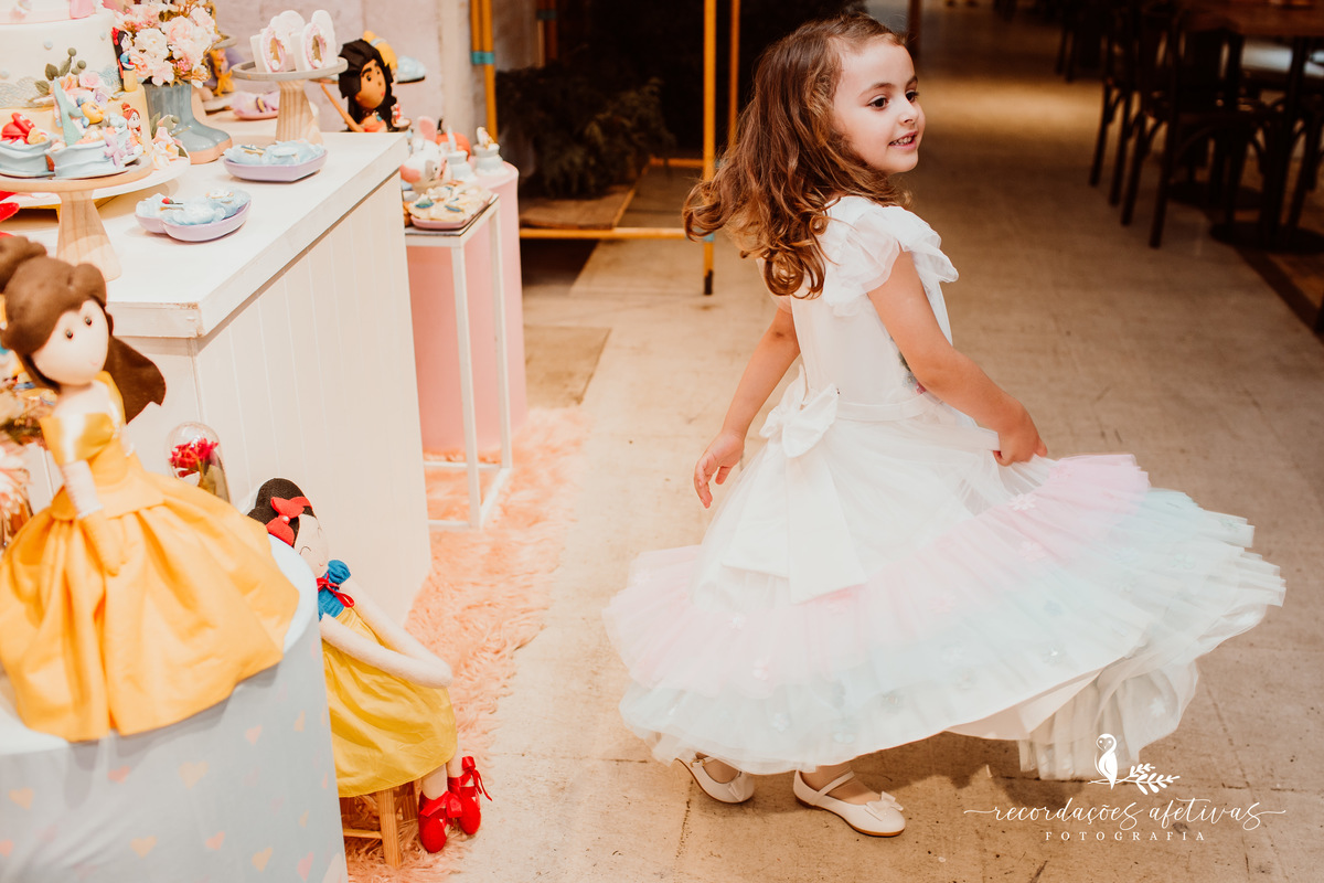 Aniversário de menina com tema Princesas Disney realizado no Buffet Festaria em SP