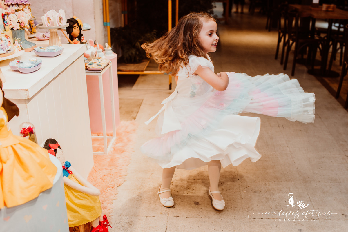Aniversário de menina com tema Princesas Disney realizado no Buffet Festaria em SP