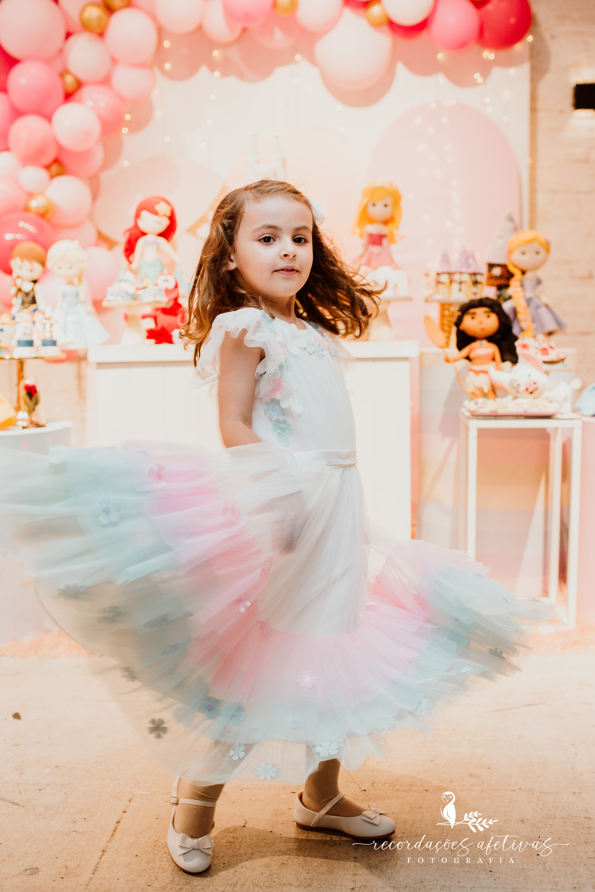 Aniversário de menina com tema Princesas Disney realizado no Buffet Festaria em SP