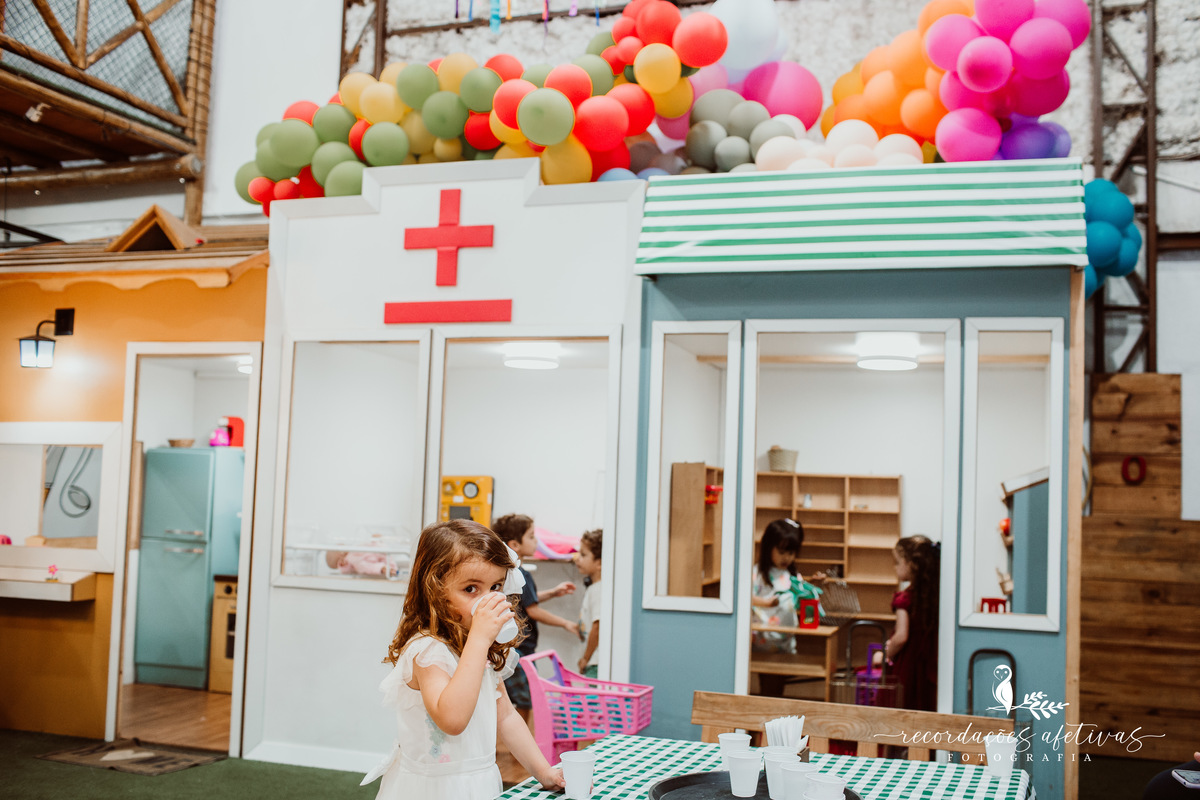 Aniversário de menina com tema Princesas Disney realizado no Buffet Festaria em SP
