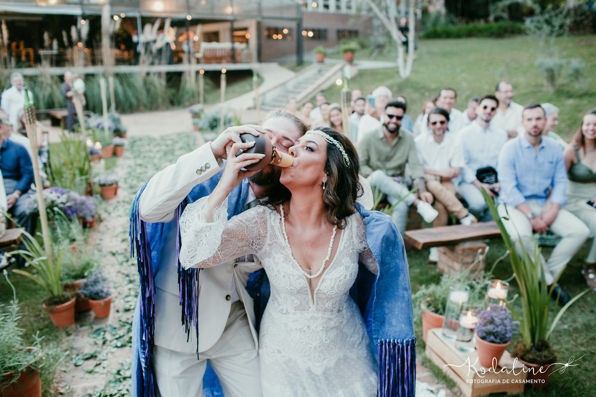 Casamento com cerimônia xamânica realizado no Restaurante Stefano e Making-Of noiva realizado no Espaço Garden em São Roque - SP