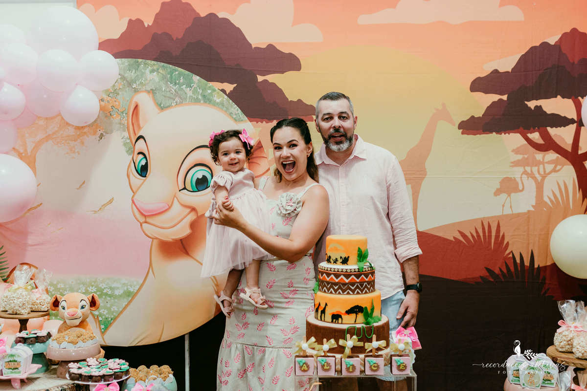 Aniversário 1 Aninho com tema O Rei Leão realizado no Buffet Aquarela Park em Sorocaba - SP