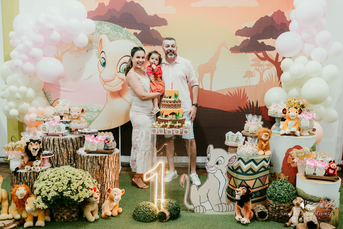 Aniversário 1 Aninho com tema O Rei Leão realizado no Buffet Aquarela Park em Sorocaba - SP