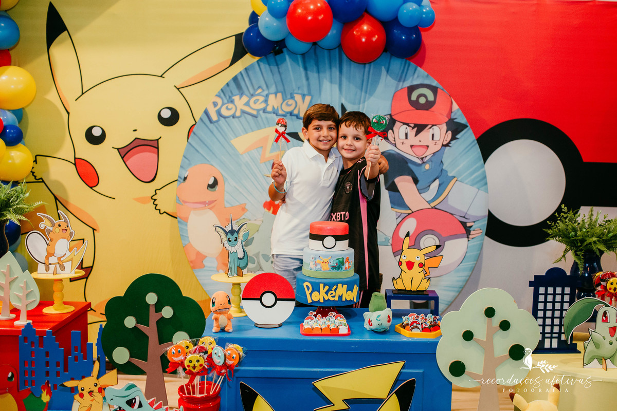Aniversário de Menino com Tema Pokemon realizado no Buffet no Meio do Mato, em Itu - SP