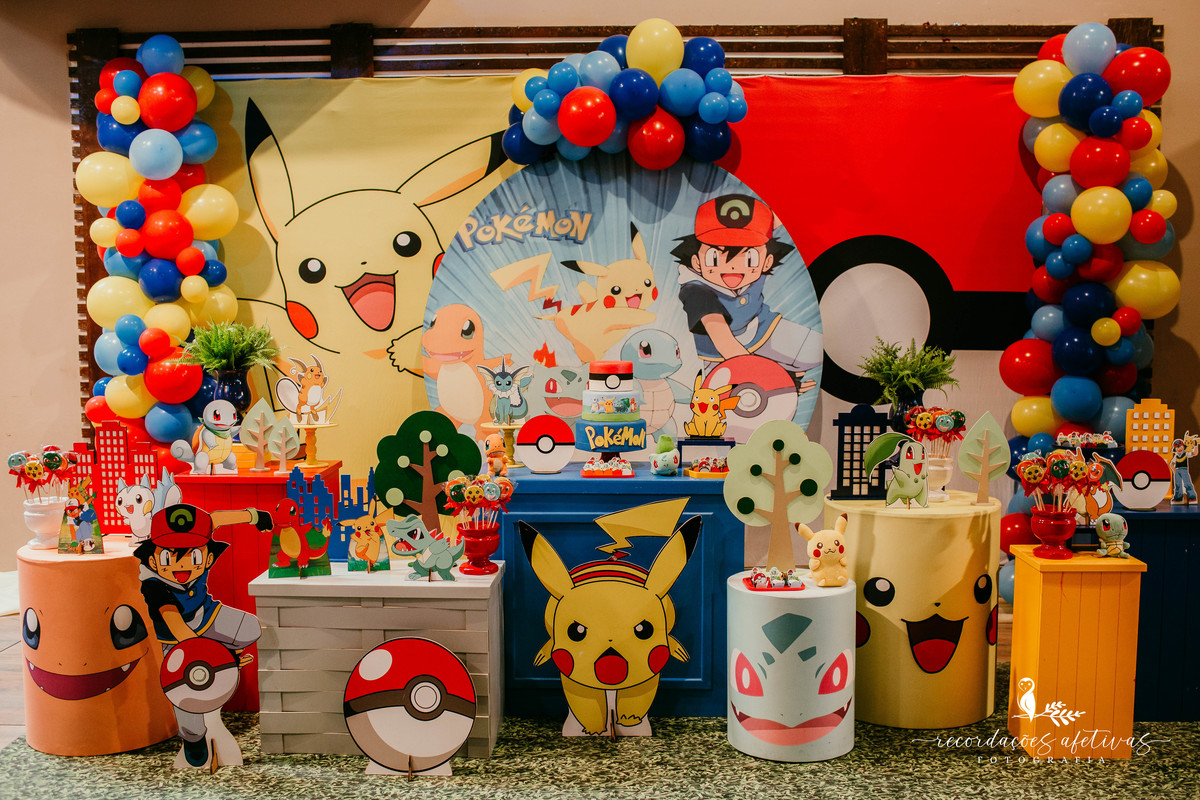 Aniversário de Menino com Tema Pokemon realizado no Buffet no Meio do Mato, em Itu - SP