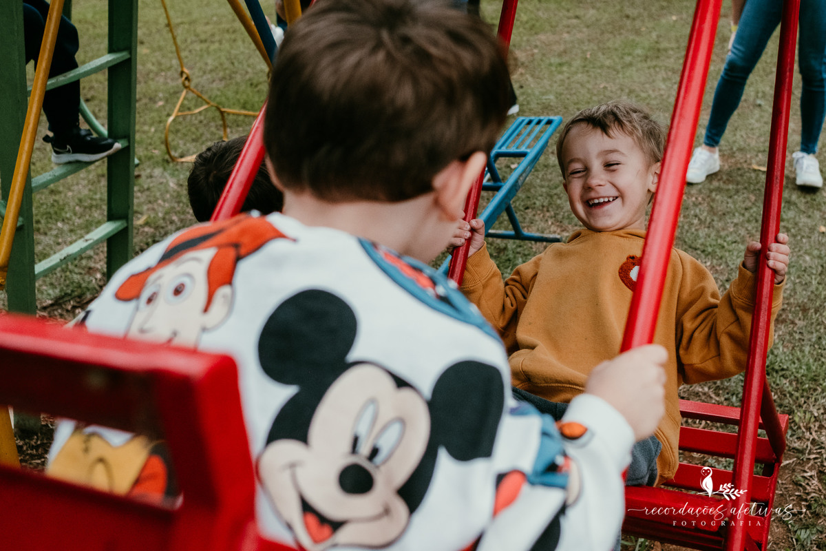 Aniversário Infantil de Trigêmeos, com tema Mickey, realizado na Fazendinha Santa Adélia, no Roteiro do Vinho, em São Roque - SP