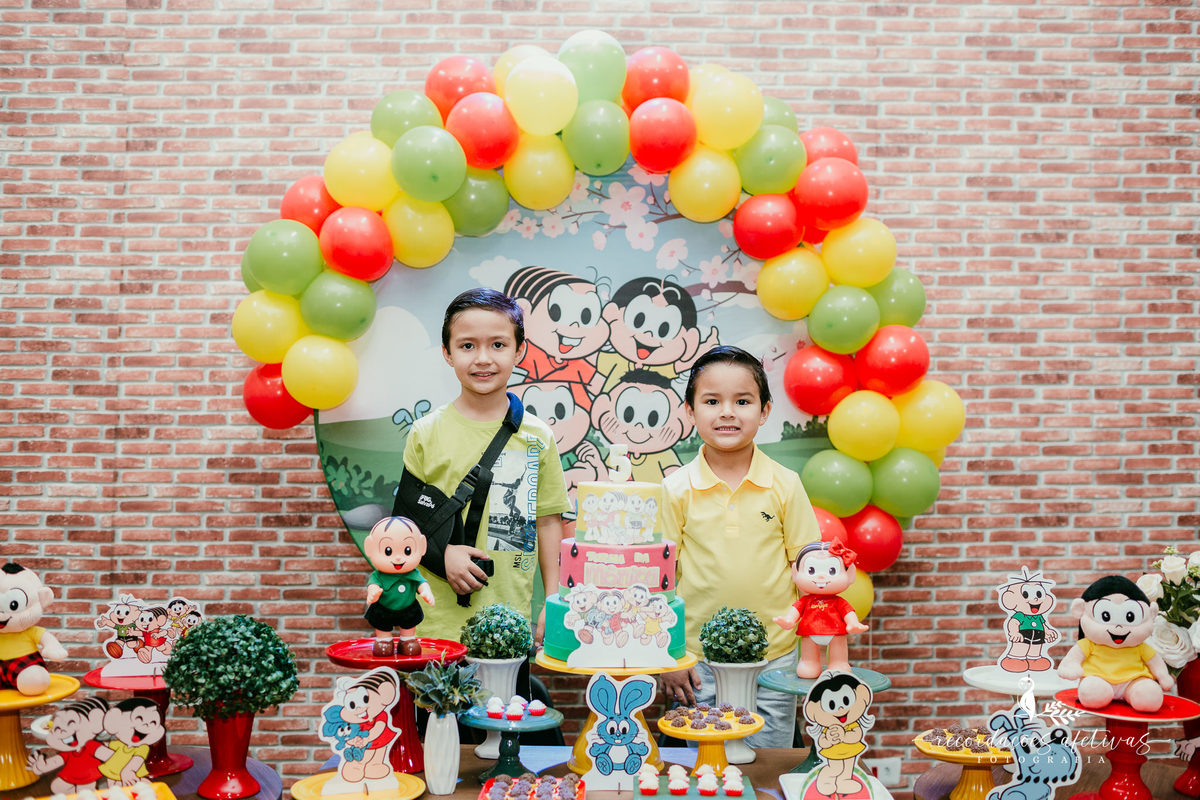 Aniversário Menina e Menino com tema Turma da Mônica, realizado no Buffet Viva São Roque - SP