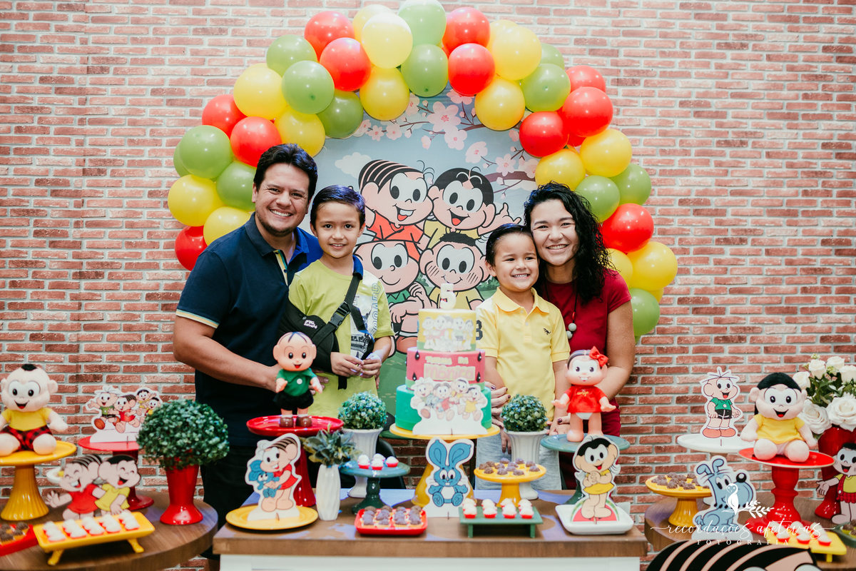 Aniversário Menina e Menino com tema Turma da Mônica, realizado no Buffet Viva São Roque - SP