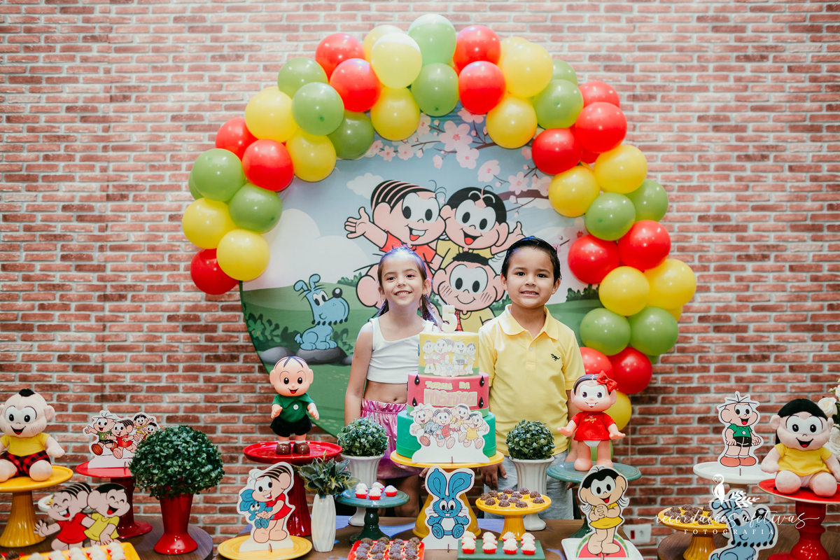 Aniversário Menina e Menino com tema Turma da Mônica, realizado no Buffet Viva São Roque - SP